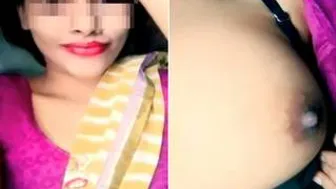 Sexy Desi Girl Showing Off Her Bare Tits On Private Camera