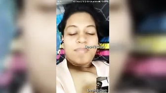 Desi Married Woman Showing Off Her Tits During Video Call