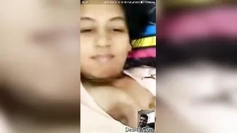 Desi Married Woman Showing Off Her Tits During Video Call