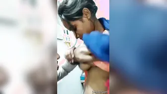 Naughty Student Getting Her Tits Sucked By Her Teacher At Home