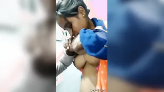 Naughty Student Getting Her Tits Sucked By Her Teacher At Home