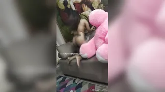 Desi GF Playing With Her Teddy Getting Horny And Naked