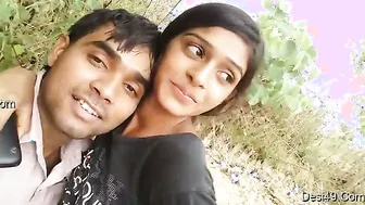 Cheating Lovers Kissing And Touching Outdoors Behind Her House