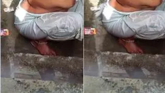 Bhabhi Washing Her Curvy Body Outdoors Soaking Wet And Nude Today