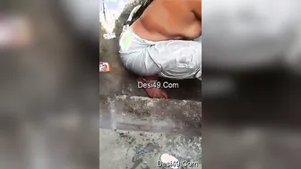 Bhabhi Washing Her Curvy Body Outdoors Soaking Wet And Nude Today