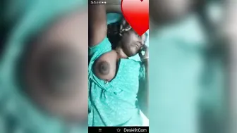 Tamil Aunty Pulling Out Her Huge Boobs During Late Night Video Call
