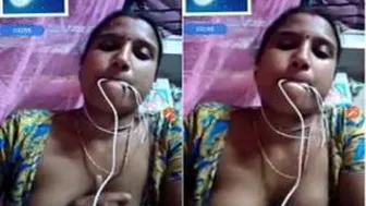 Married Woman Exposing Her Tits During Private Video Call Time
