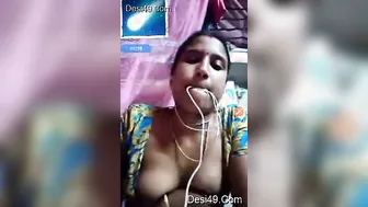 Married Woman Exposing Her Tits During Private Video Call Time