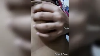 Cute GF Revealing Her Natural Tits In Private Video Call