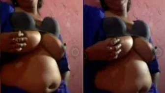 Married Slut Cheating And Showing Her Tits To Lover On Videocall