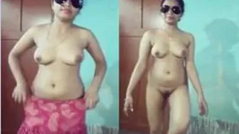 Wife Slowly Undressing While Husband Records Her Sexy Body Today