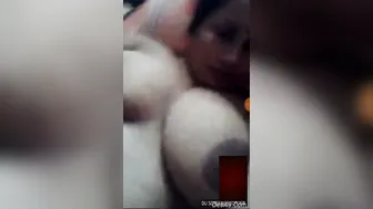 Village Wife Showing Off Her Huge Tits To Her Secret Lover Boy