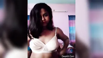 Desi Babe Flashing Her Perfect Tits Again For My Camera At Home