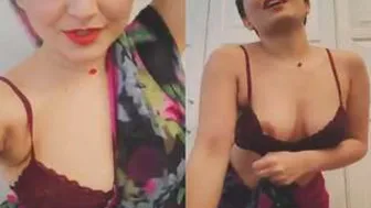 Sexy Babe Showing Her Perky Tits While Dancing In Bedroom