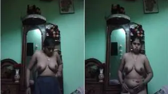 Wife Stripping Completely Naked Recording Selfie For Her Hubby