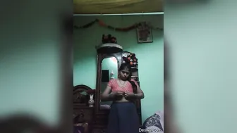 Wife Stripping Completely Naked Recording Selfie For Her Hubby