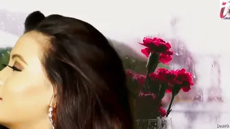 Slutty GF Posing In Sexy Black Saree Showing Cleavage