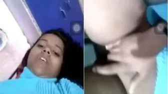 Desi GF Spreading Legs Wide Fingering Herself On Camera