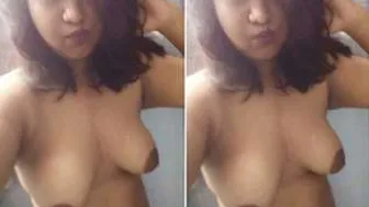 Cute GF Slowly Revealing Her Perfect Boobs For Him