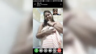 Cheating Wife Flashing Big Boobs To Lover On Video Call