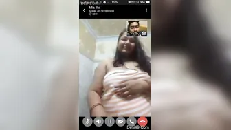 Cheating Wife Flashing Big Boobs To Lover On Video Call