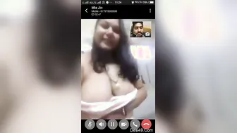 Cheating Wife Flashing Big Boobs To Lover On Video Call