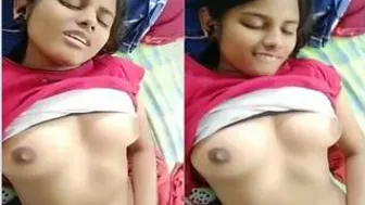 Young Village Girl Fingering Herself While Recording Closeup