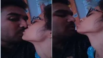 Young Indian Couple Kissing Passionately Outdoors Together