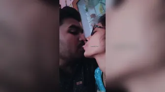 Young Indian Couple Kissing Passionately Outdoors Together