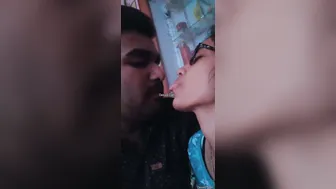 Young Indian Couple Kissing Passionately Outdoors Together
