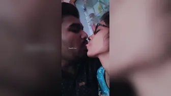 Young Indian Couple Kissing Passionately Outdoors Together