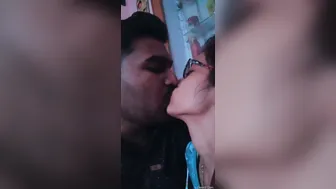 Young Indian Couple Kissing Passionately Outdoors Together