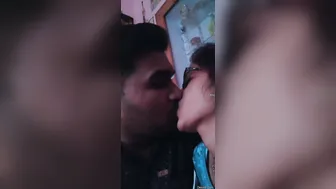 Young Indian Couple Kissing Passionately Outdoors Together