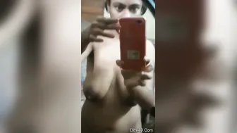 Horny Desi Babe Recording Nude Selfie Video To Send Her Man
