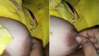 My Desi Wife Moaning While I Squeeze Her Soft Boobs In Bed