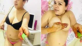 My Bhabhi Squeezing Her Big Tits During Secret Video Call