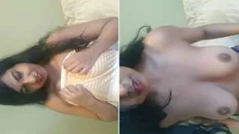 Nri GF Playing With Her Toy Getting Off On Camera