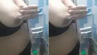 Young GF Shyly Exposing Her Perky Tits For Him