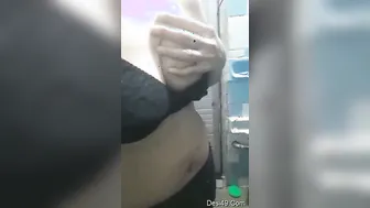 Young GF Shyly Exposing Her Perky Tits For Him