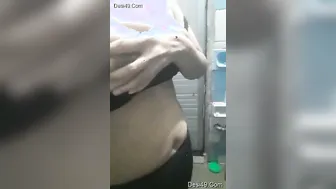 Young GF Shyly Exposing Her Perky Tits For Him