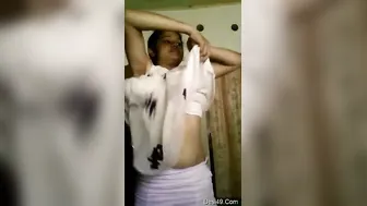 Cute GF Undressing And Showing Off Her Body For Him