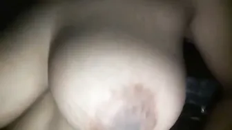 Naughty Housewife Playing With Her Massive Natural Boobs Alone