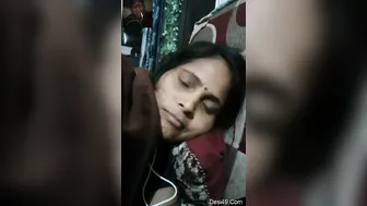 Horny Wife Flashing Her Big Natural Tits During Video Call