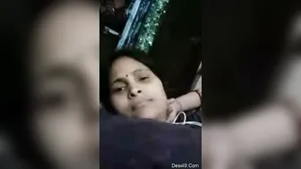 Horny Wife Flashing Her Big Natural Tits During Video Call