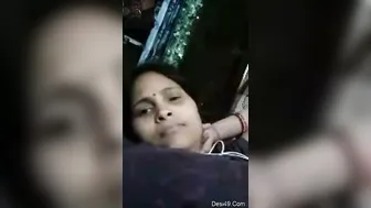Horny Wife Flashing Her Big Natural Tits During Video Call