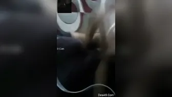 Horny Wife Flashing Her Big Natural Tits During Video Call