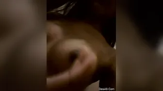 Cute Desi Babe Squeezing And Playing With Her Natural Boobs