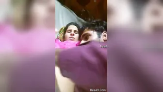 Husband Sucking And Drinking Milk From Wife's Heavy Boobs