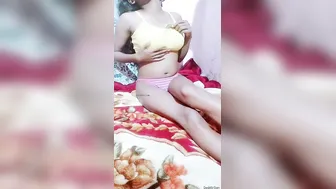 Naughty GF Pleasuring Herself With Banana In Bedroom