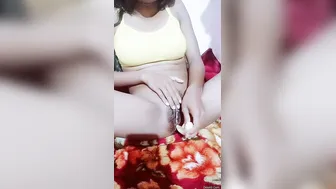 Naughty GF Pleasuring Herself With Banana In Bedroom